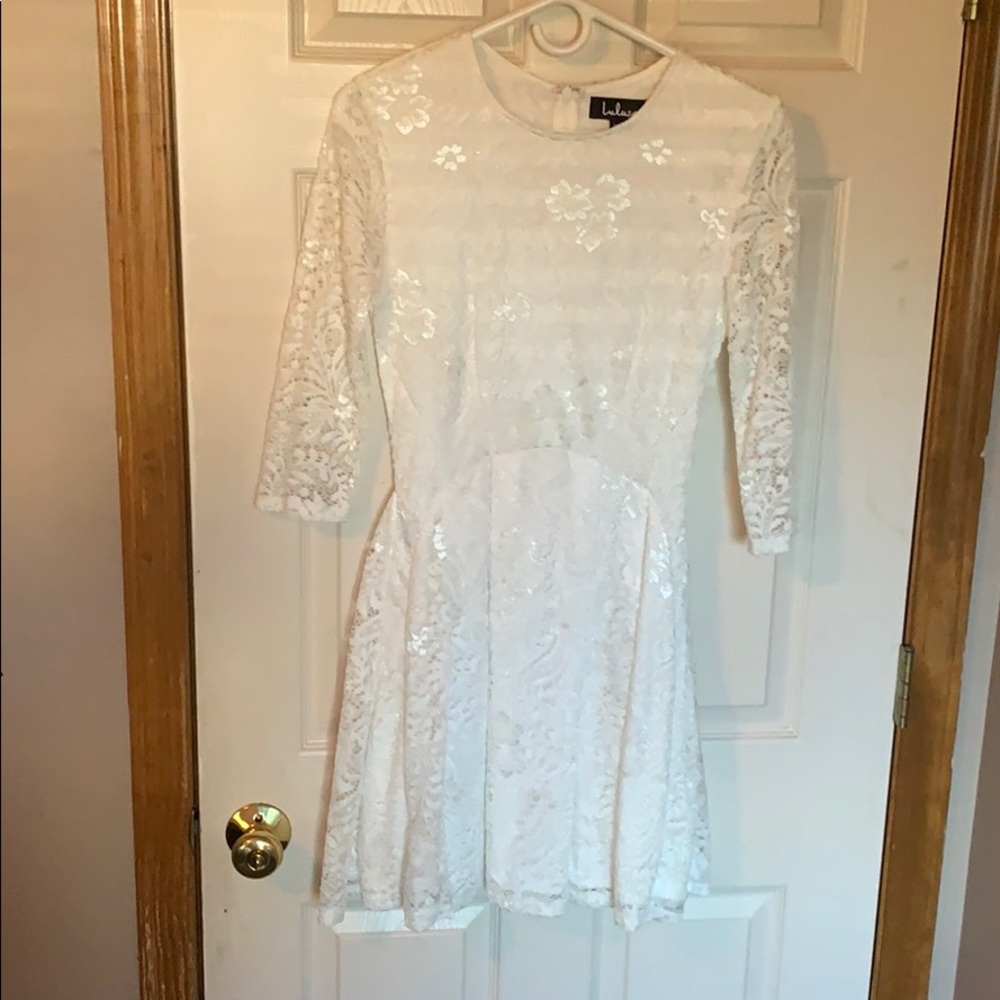 White formal skater dress